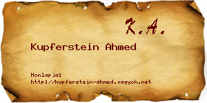 Kupferstein Ahmed névjegykártya